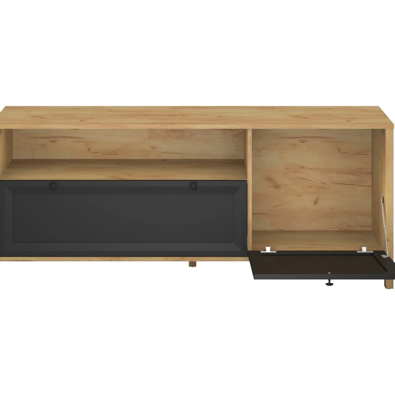 Szafka RTV do Salonu NORIA 150 cm Dąb craft złoty/czarny