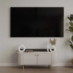 Szafka RTV do salonu z dwoma drzwiami Flana 302 2F Beżowa