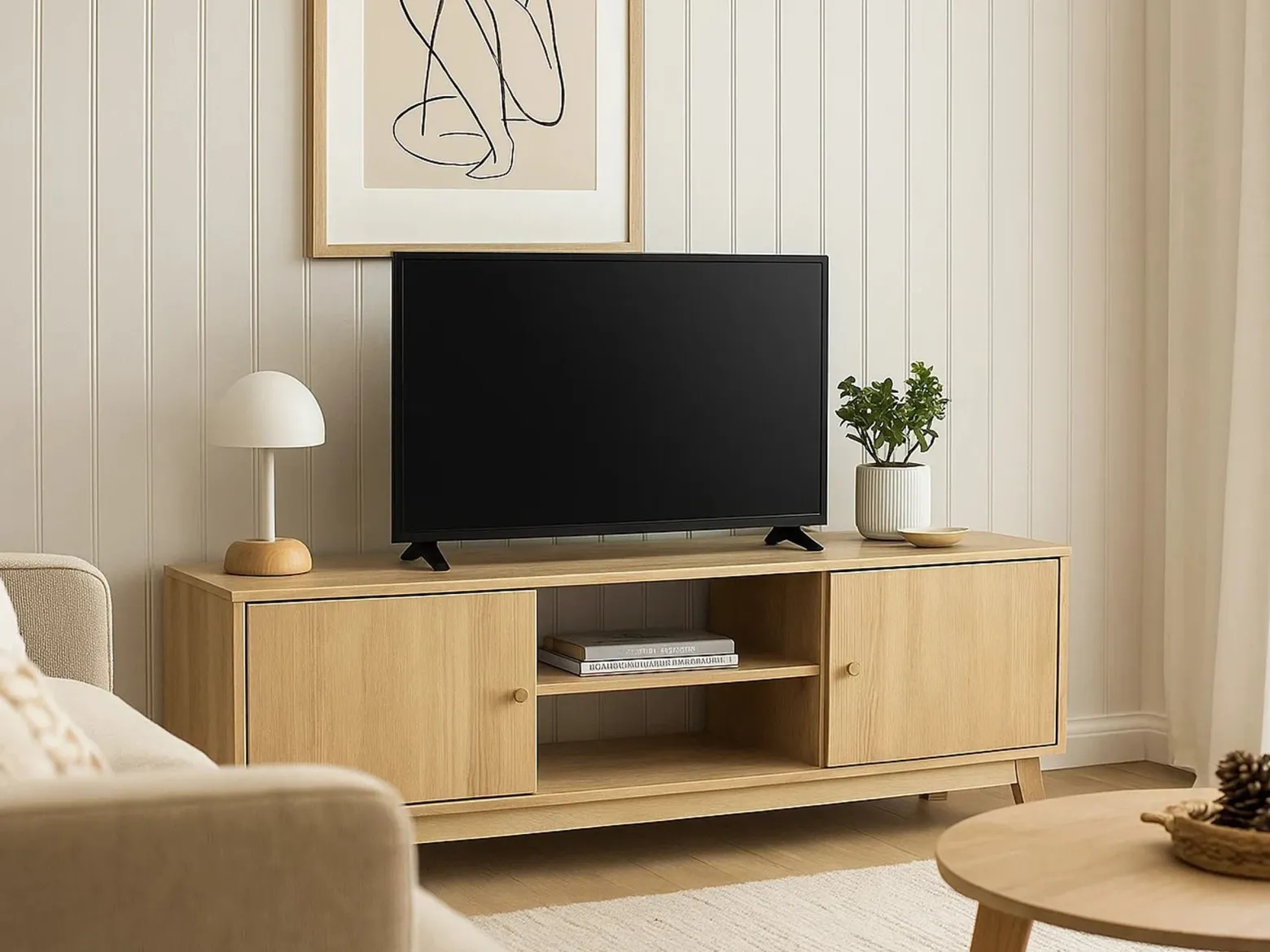 Szafka RTV drewniana OREGON WOOD 150 cm, kolor dębowy