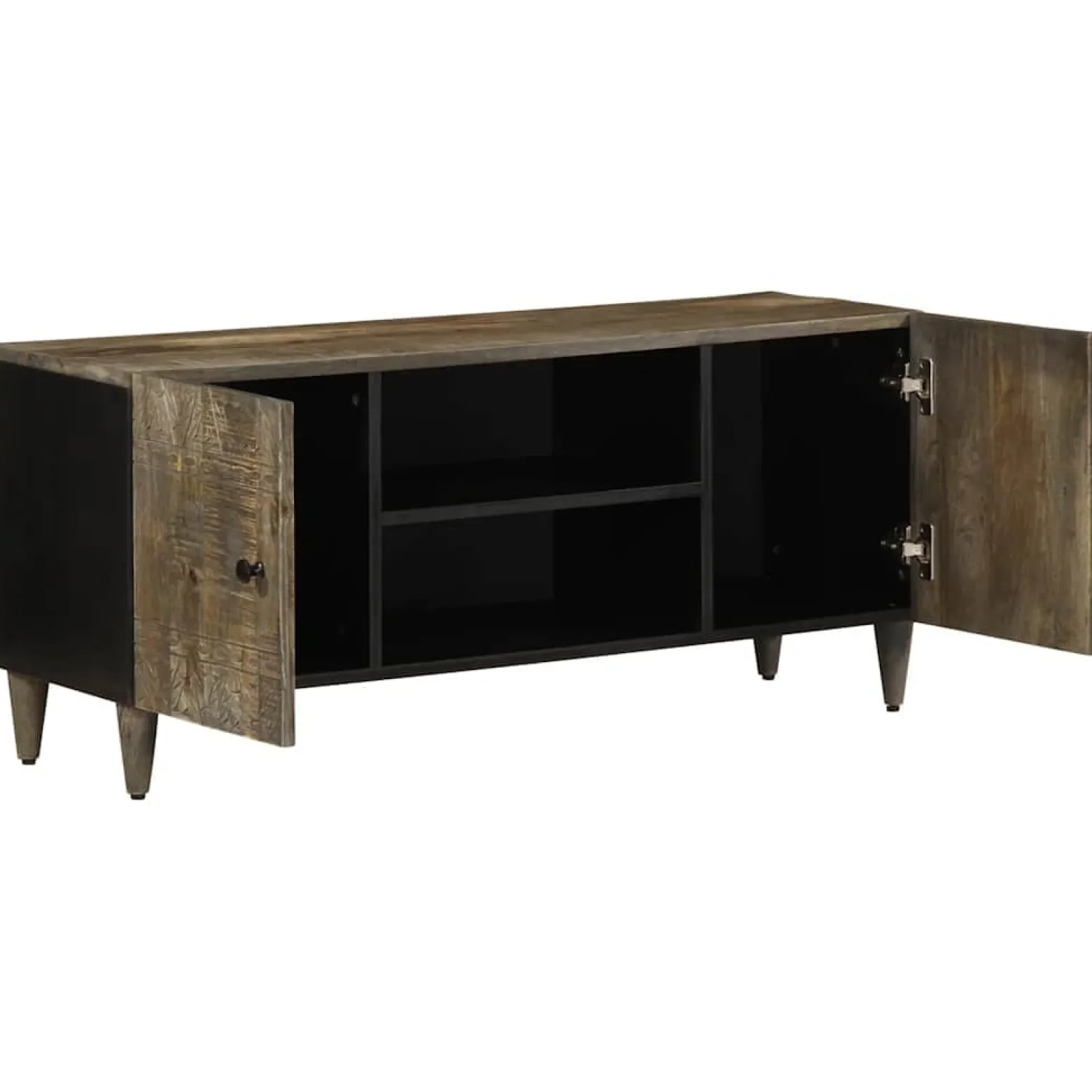 Szafka RTV Jasnoszara 105x33.5x46 cm Drewno lite Mango