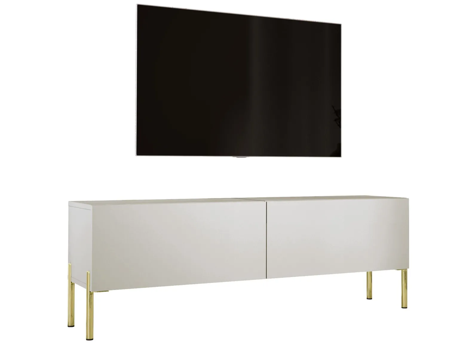 Szafka RTV : Kaszmir, złote nogi, 140 x 34 x 32 cm