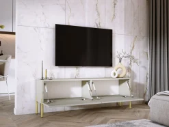 Szafka RTV : Kaszmir, złote nogi, 140 x 34 x 32 cm