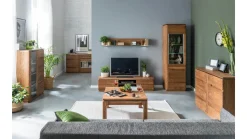 Szafka RTV Montenegro24 108 cm z drzwiami i półkami masyw dąb rustical