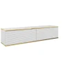 Szafka RTV ORO MDF 135 biały + złoto