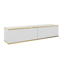 Szafka RTV ORO MDF 135 biały + złoto