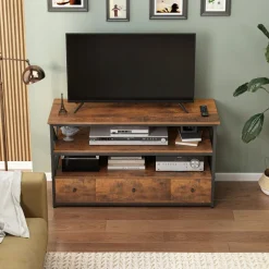 Szafka rtv pod telewizor loft komoda do salonu z półkami szufladami 110 cm