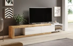 Szafka RTV SINTRA 2K 200(241)cm dąb samdal/biały połysk rozs