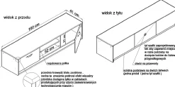 Szafka RTV, stolik, K028, 160x41x36 cm, dąb sonoma, biel, ma