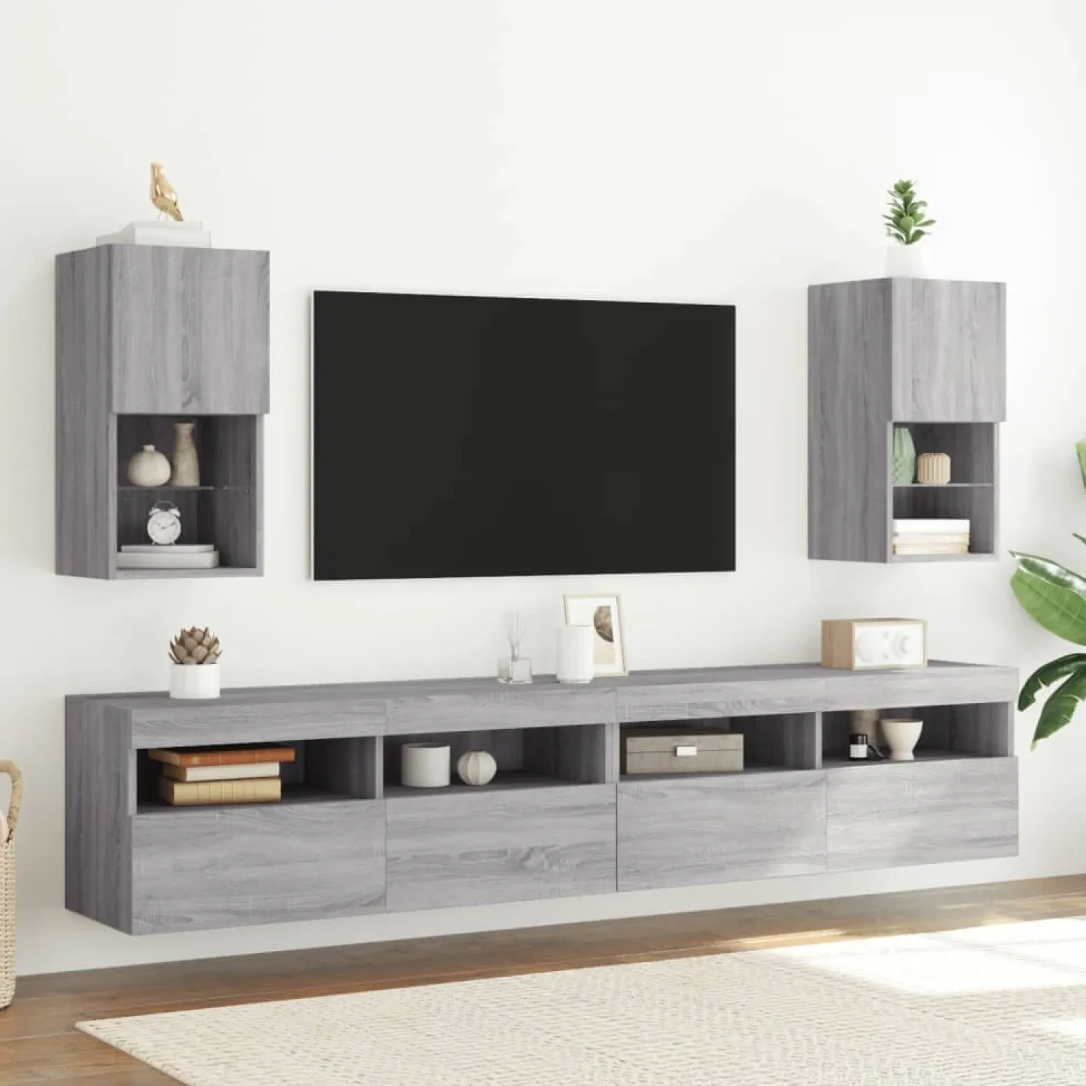 Szafka RTV Stolik Półka Szafka Pod Telewizor Do Salonu LED 30.5x30x60