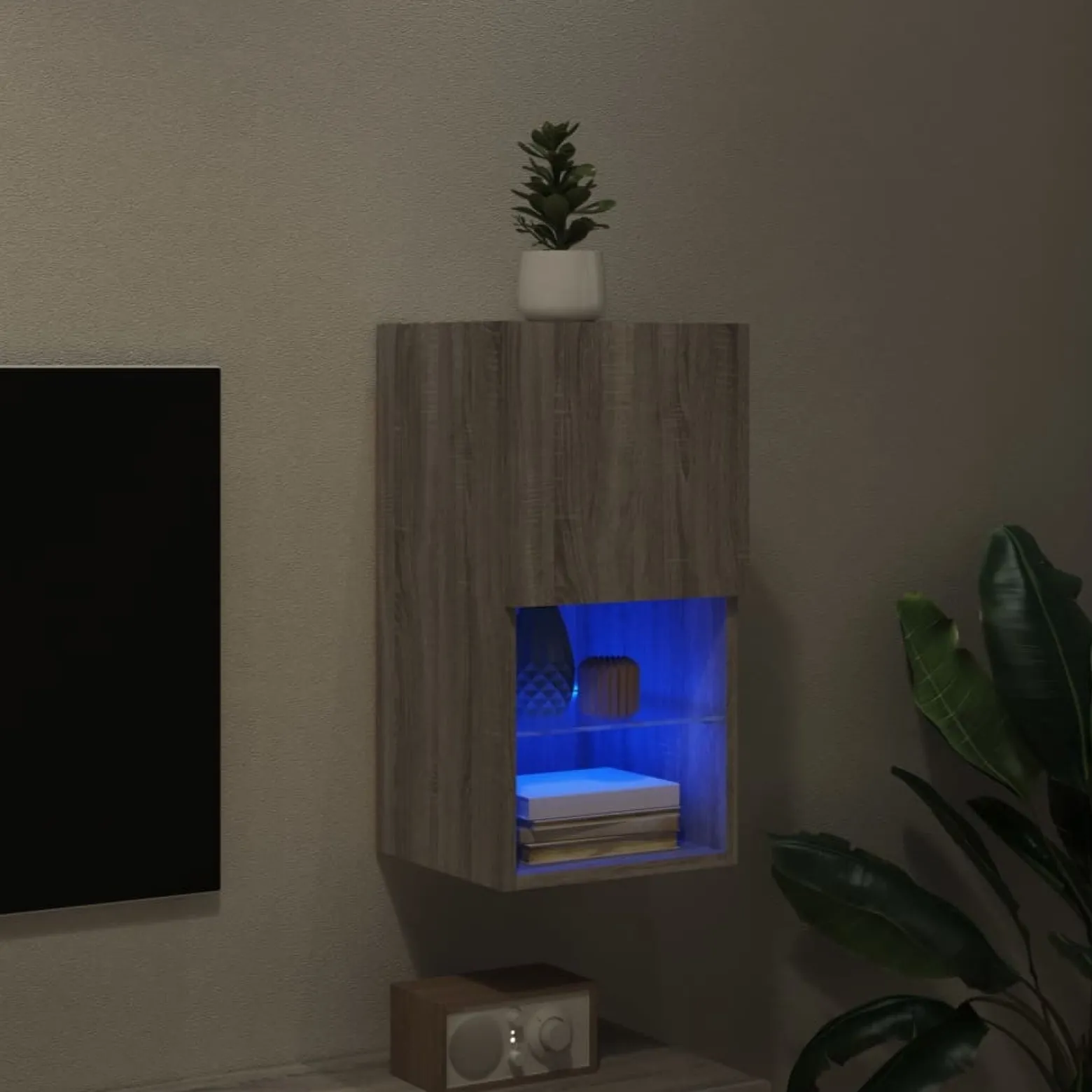 Szafka RTV Stolik Półka Szafka Pod Telewizor Do Salonu LED 30.5x30x60