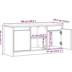 Szafka RTV Stolik Półka Szafka Pod Telewizor Do Salonu LED 100 x 34 x 50 cm