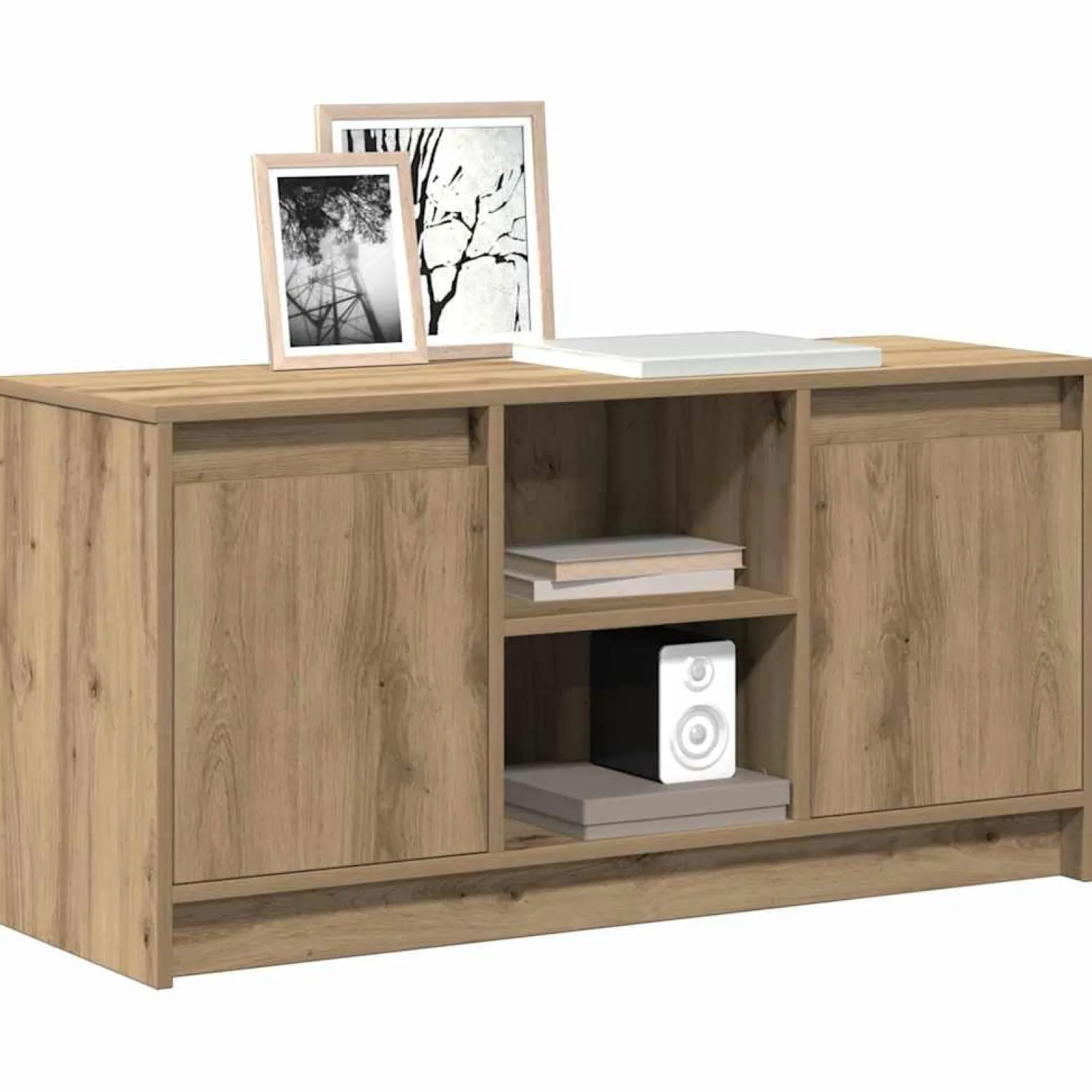 Szafka RTV Stolik Półka Szafka Pod Telewizor Do Salonu LED 100 x 34 x 50 cm