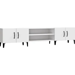 Szafka RTV Stolik Pod Telewizor Szafka Półka Biała 180x31.5x40 cm