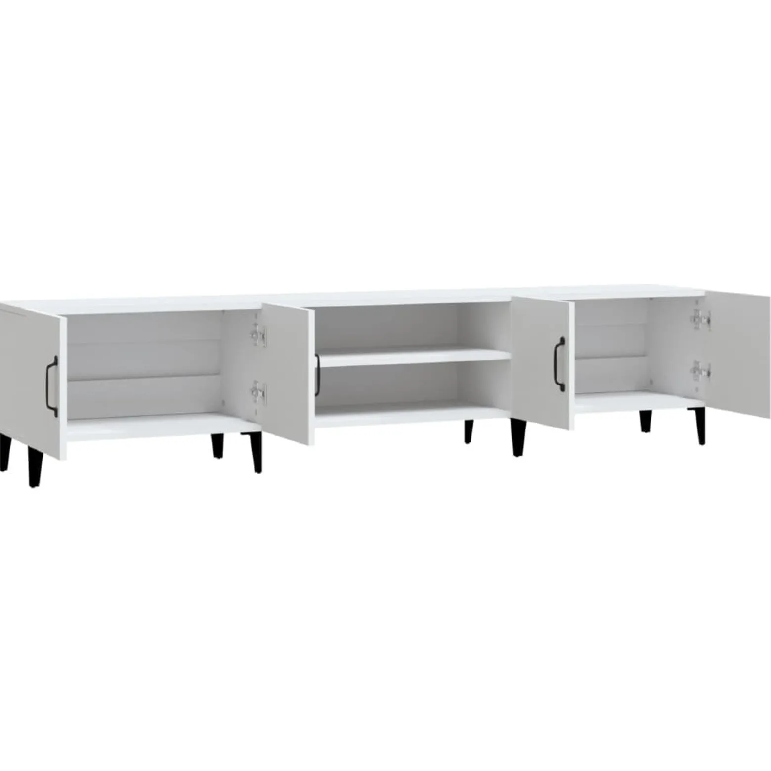 Szafka RTV Stolik Pod Telewizor Szafka Półka Biała 180x31.5x40 cm