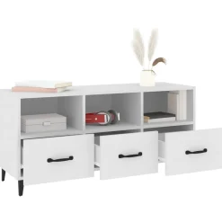 Szafka RTV Stolik Pod Telewizor Szafka Półka Biała 102x35x50 cm