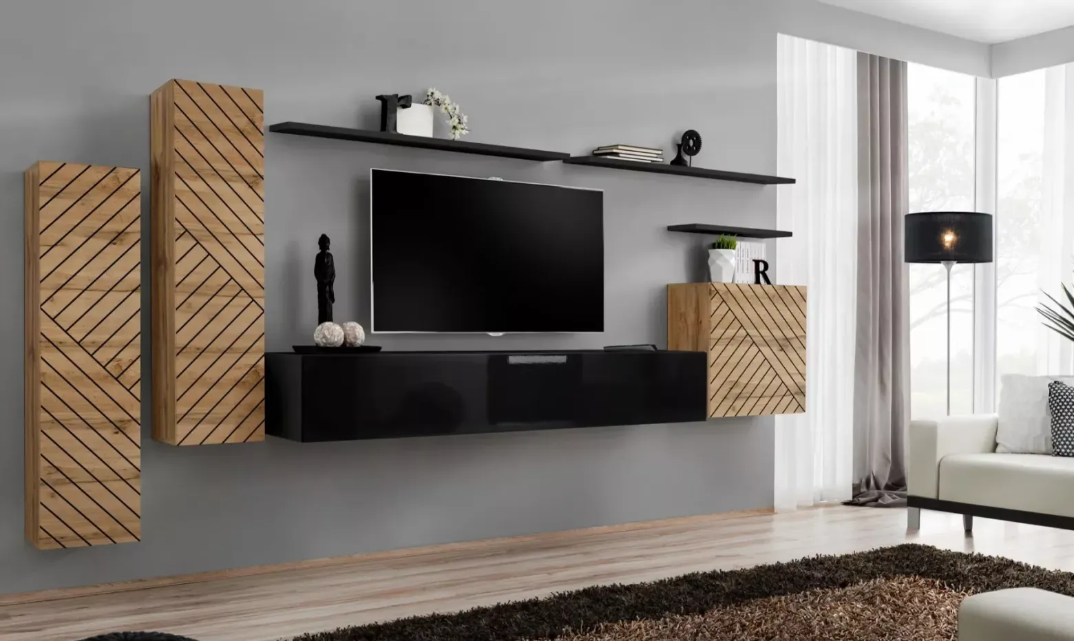 Szafka RTV1 SWITCH 180 czarny połysk