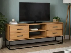 Szafka RTV Sydney II drewniana loft, kolor dębowy