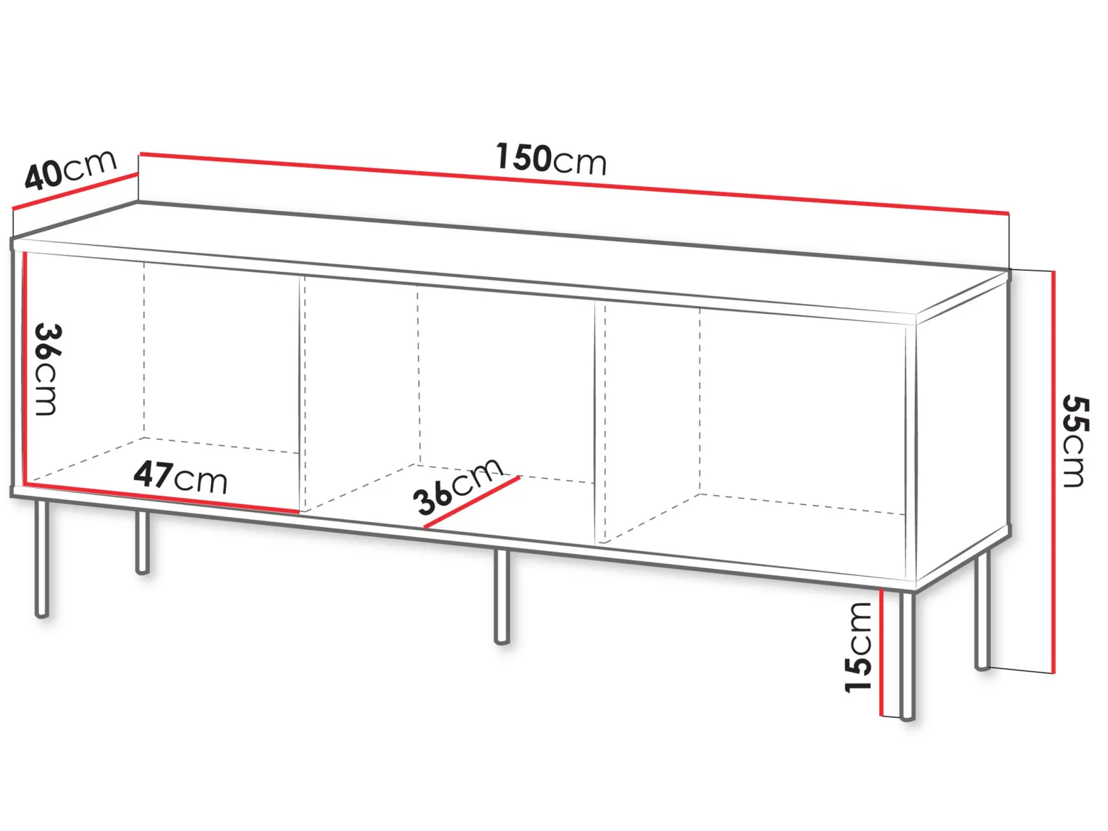 Szafka RTV Tresse 150 3D