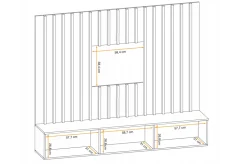 Szafka RTV VERTI 180 hickory jackson + panel ścienny