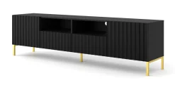 Szafka RTV WAVE 200 cm 2D2S frez czarny mat