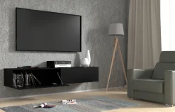 Szafka RTV wisząca BINGO 180 cm czarny mat