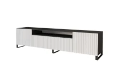 Szafka RTV z frezowanymi frontami stojąca KITO-S - 200x53x41 cm - Biały