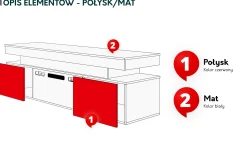 Szafka RTV z kominkiem Glossa EF 2D 190