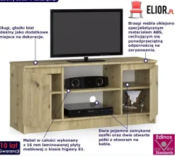Szafka RTV z półkami dąb artisan - Jovon