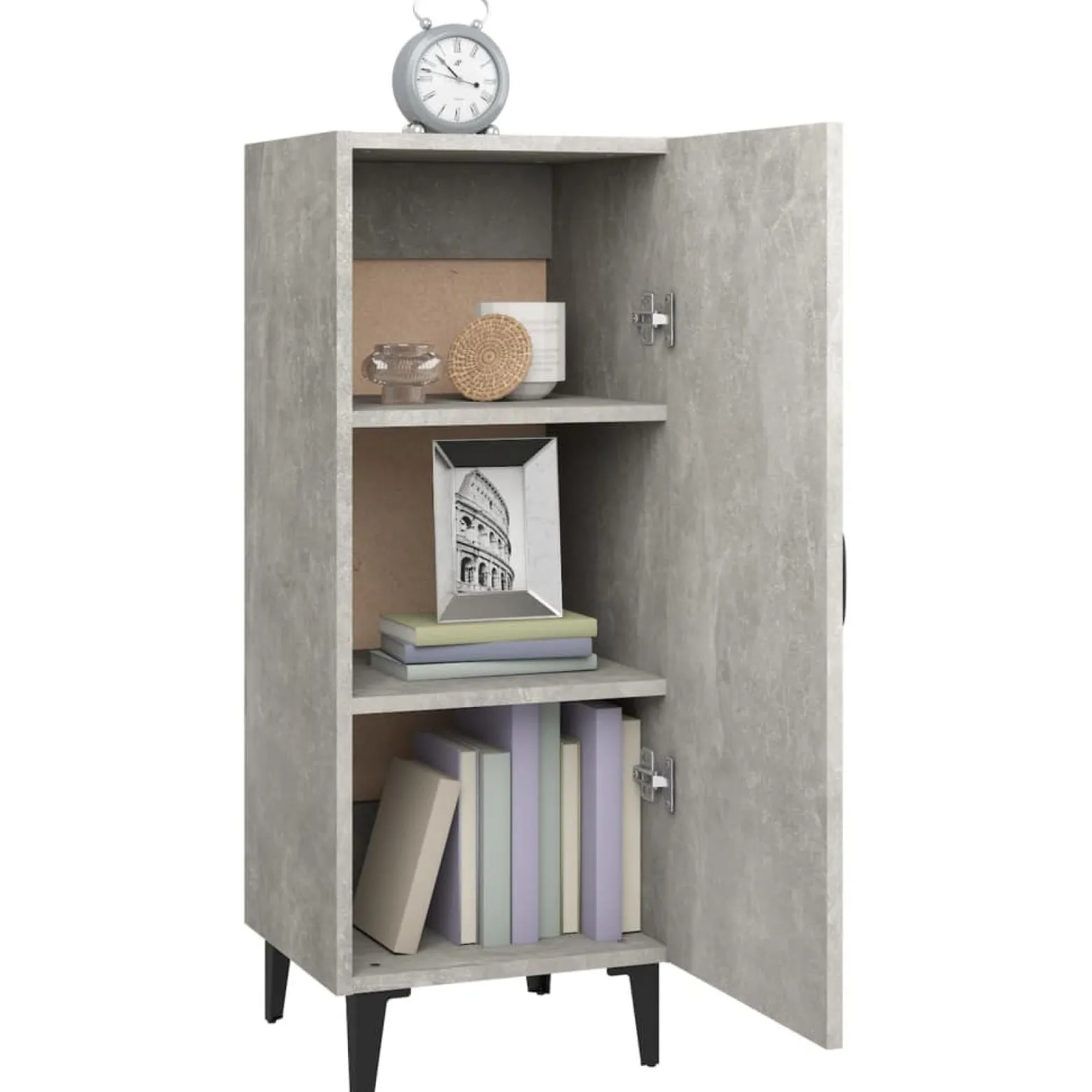 Szafka Szara Beton 34.5x34x90 cm do Salonu Pokoju Sypialni