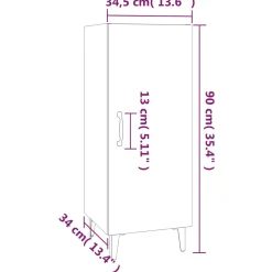 Szafka Szara Beton 34.5x34x90 cm do Salonu Pokoju Sypialni