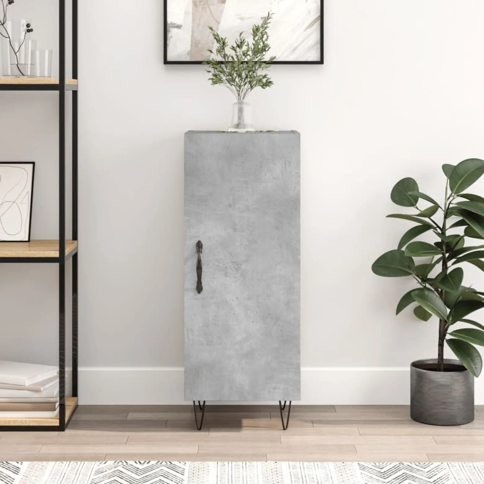 Szafka Szara Beton 34.5x34x90 cm do Salonu Pokoju Sypialni