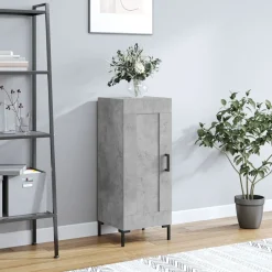 Szafka Szara Beton z Drzwiami z Szufladami 34.5x34x90 cm do Salonu