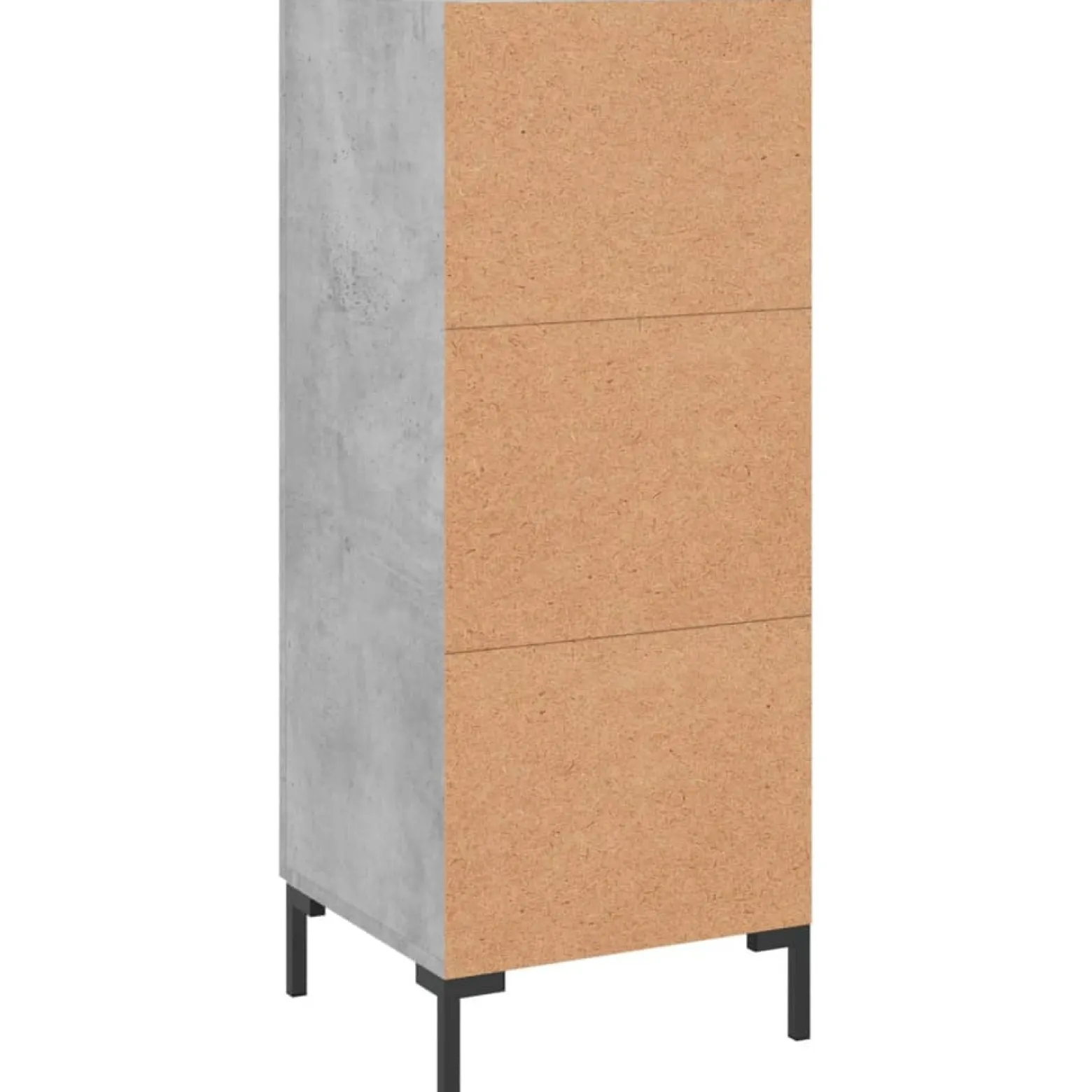 Szafka Szara Beton z Drzwiami z Szufladami 34.5x34x90 cm do Salonu