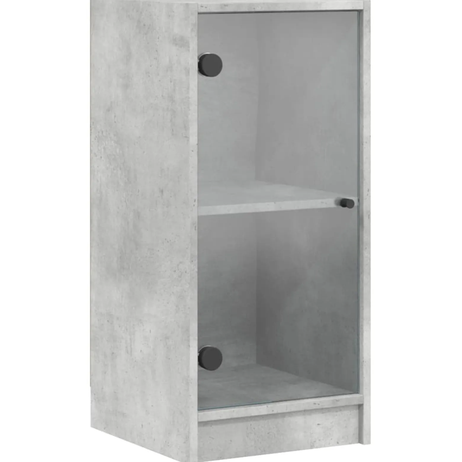 Szafka Szara Beton z Drzwiami Szklanymi 35x37x75.5 cm do Salonu