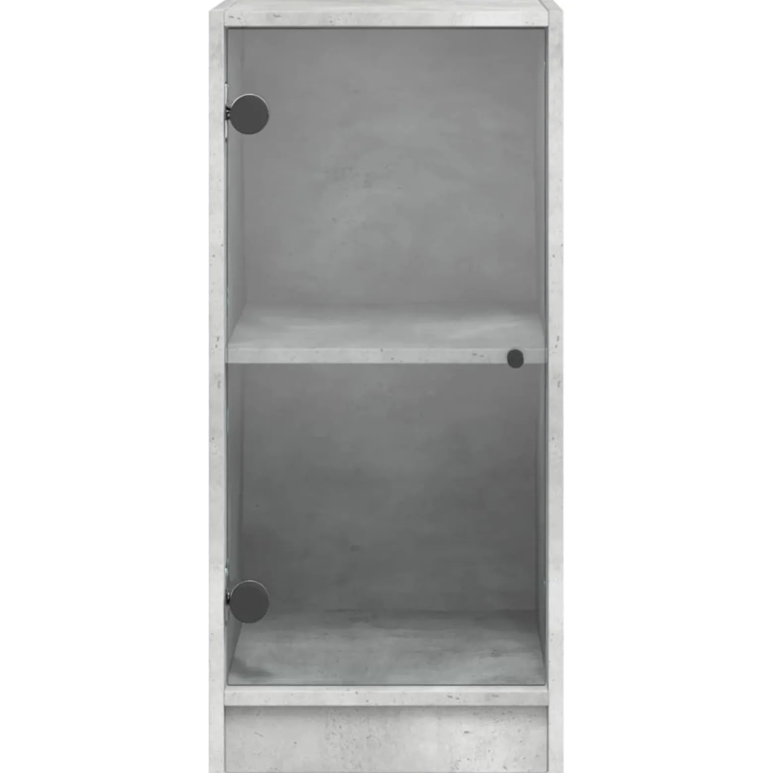 Szafka Szara Beton z Drzwiami Szklanymi 35x37x75.5 cm do Salonu