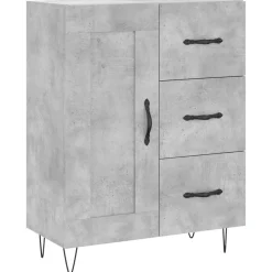 Szafka Szara Beton z Drzwiami 69.5x34x180 cm do Salonu Pokoju