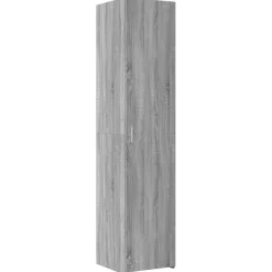 Szafka Szara Dąb Sonoma z Drzwiami z Półkami 40x42.5x185 cm