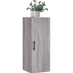 Szafka Szara Dąb Sonoma z Drzwiami 34.5x34x90 cm do Salonu Pokoju