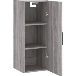Szafka Szara Dąb Sonoma z Drzwiami 34.5x34x90 cm do Salonu Pokoju