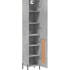 Szafka Szara z Drzwiami 34.5x34x180 cm do Salonu Pokoju Sypialni