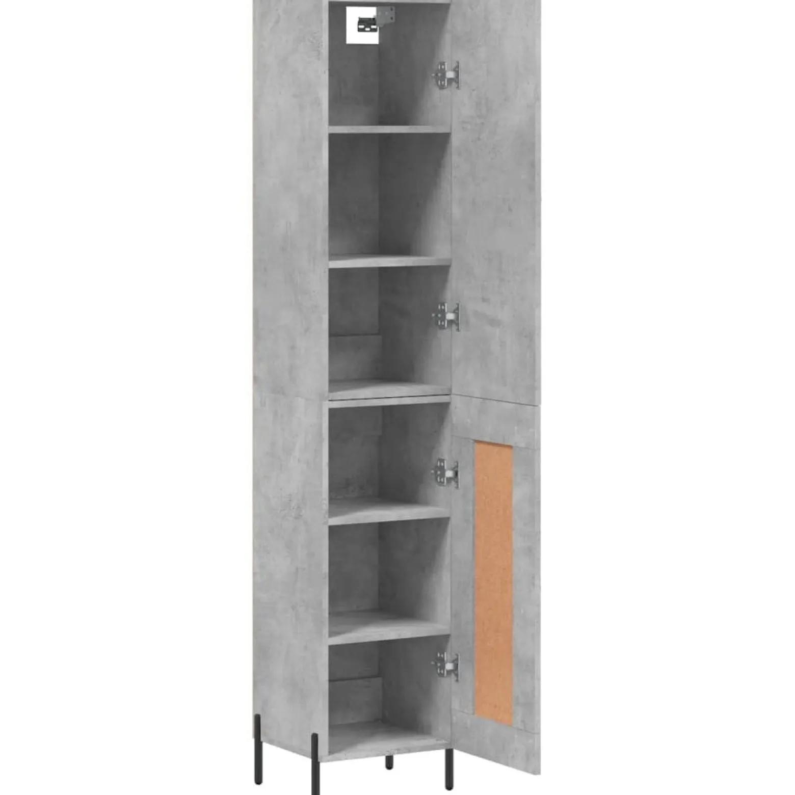 Szafka Szara z Drzwiami 34.5x34x180 cm do Salonu Pokoju Sypialni