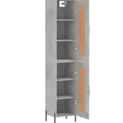 Szafka Szara z Drzwiami 34.5x34x180 cm do Salonu Pokoju Sypialni