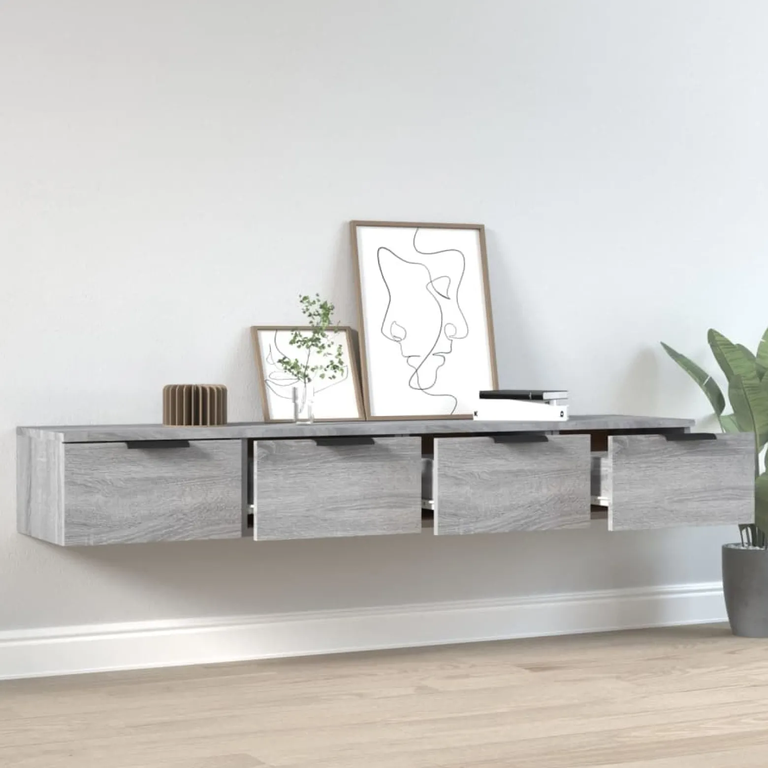 Szafka wisząca Szary Materiał drewnopochodny vidaXL