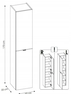 Szafka wysoka 170 cm CAPRI DĄB