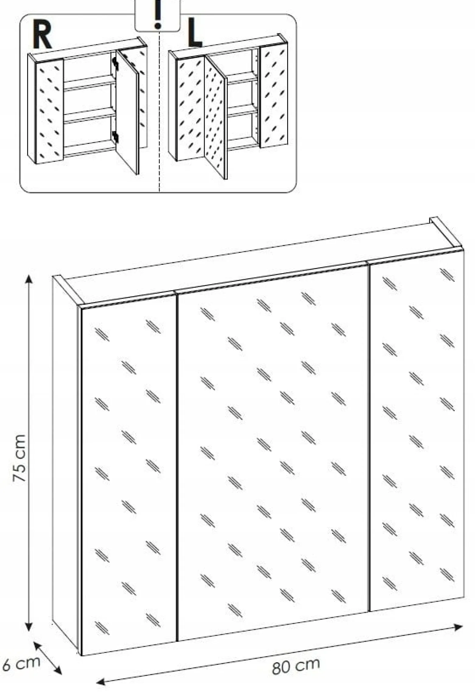 Szafka z lustrem 80 cm CAPRI DĄB