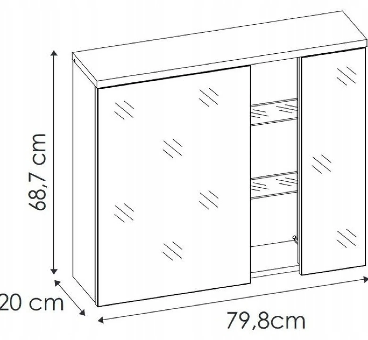 Szafka z lustrem i oświetleniem LED 80 cm BAHAMA