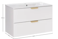 Szafka z Umywalką Aster White 80cm z Umywalką Meblową Lava