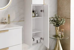 Szafka z Umywalką Aster White 80cm z Umywalką Meblową Lava