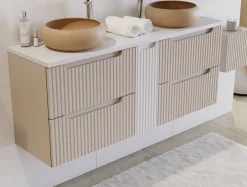 Szafka Z Umywalką 80 cm BLAT Biały 2S RYFLE NOVA KASZMIR