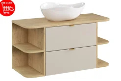 Szafka z Umywalką Dalia Cashmere 100cm z Blatem i Umywalką Nablatową Cloud